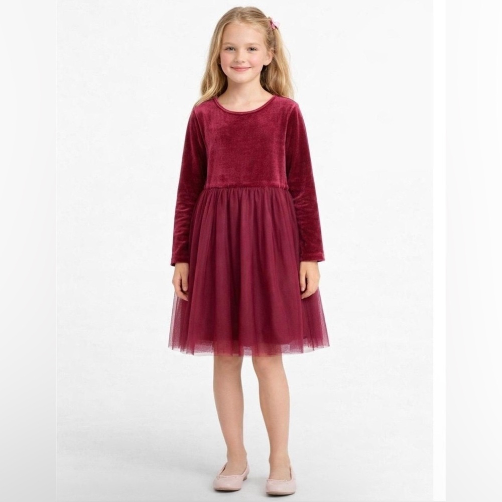 Wonder Nation Girls Long Sleeves Velour Tutu Dress